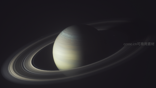土星环在黑暗宇宙中闪耀