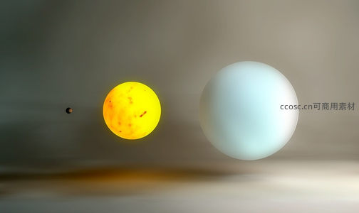 恒星与行星大小对比示意图