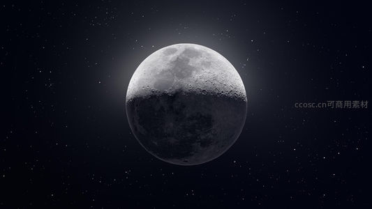 月球表面坑洼细节的太空视角