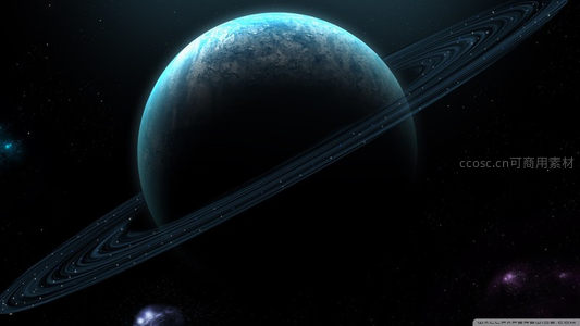 带环行星在星际尘埃中的剪影