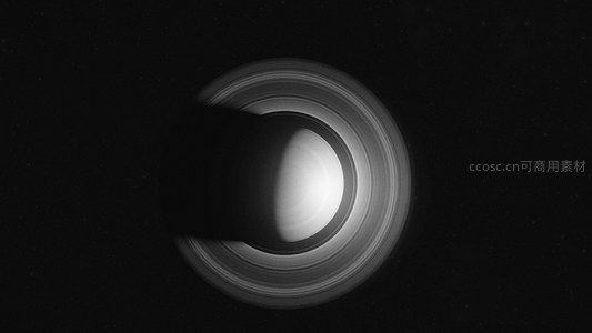 土星环与行星的黑白艺术构图