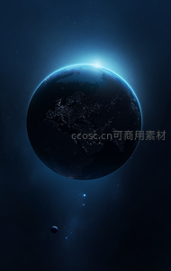 夜幕中灯火辉煌的地球家园