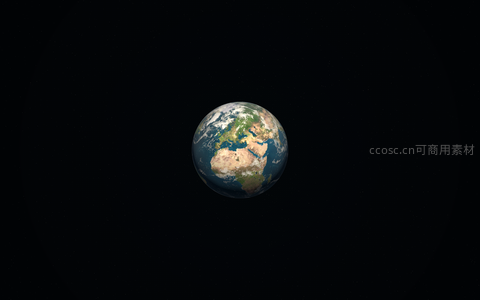 孤独漂浮的地球在星空中央
