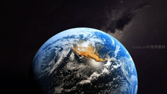 从太空俯瞰北美洲大陆的地球之美