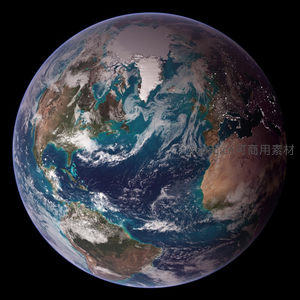地球全景图，展现各大洲与海洋的宏伟格局