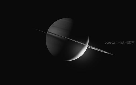 土星优雅的环带在黑暗宇宙中熠熠生辉