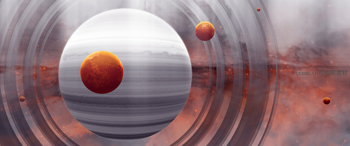 奇幻的行星系统，巨大气态行星与环带共舞