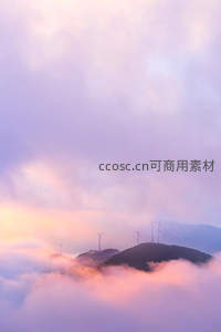 云海之巅风车剪影如梦似幻