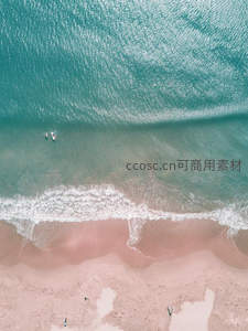 碧海白沙航拍视角下的宁静海岸