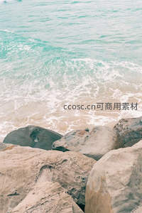礁石海岸，浪花飞溅泡沫翻腾