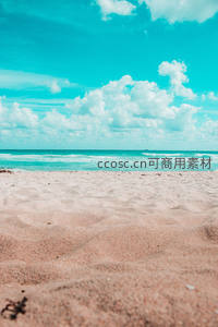 沙粒特写，海天一色，云卷云舒