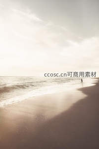 独自漫步的海边剪影
