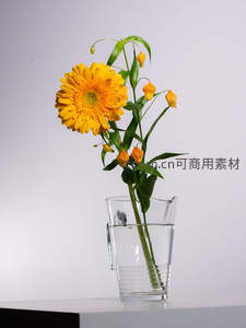 黄菊与铃兰插花静物摄影