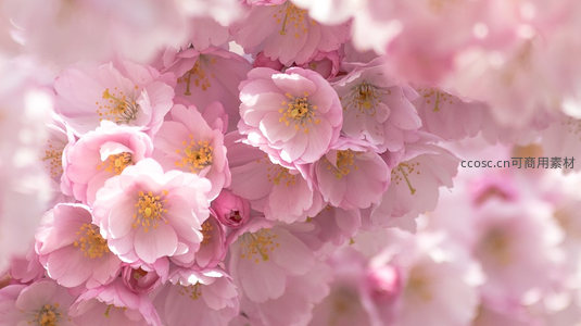 粉红重瓣樱花温柔绽放