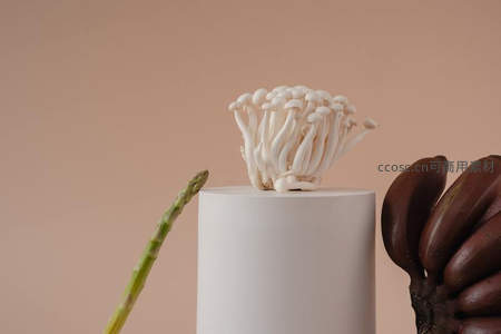 白色金针菇与芦笋香蕉静物组合