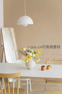 现代餐桌白花黄蕊，极简风温馨日常