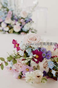 多彩鲜花特写，柔美浪漫花束