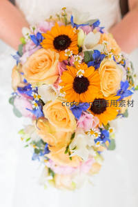 多彩向日葵婚礼手捧花