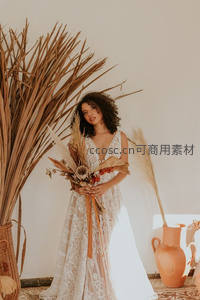 波西米亚风新娘怀抱干花束