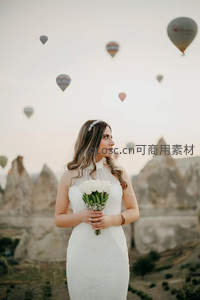 热气球下的新娘，自然奇观见证爱情