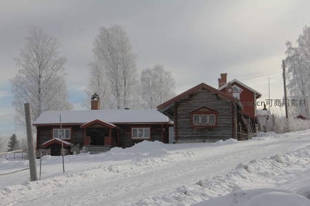 北欧木屋雪景，童话世界静谧安详