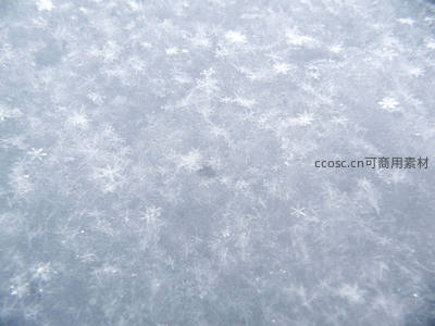 雪地表面密布六角形雪花结晶