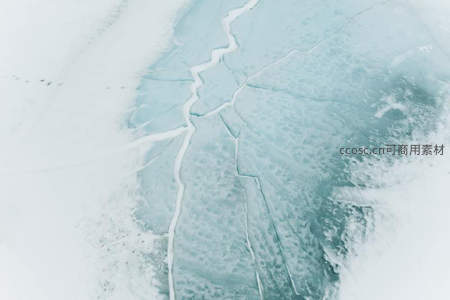 冰裂纹航拍展现自然艺术之美
