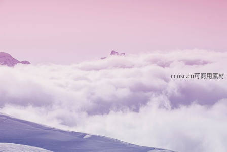 粉紫云海漫山巅，如梦似幻仙境现