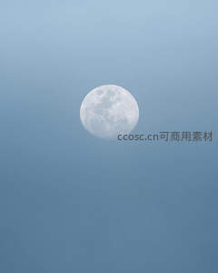 皎洁满月悬于澄澈夜空中央