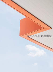 橙色几何建筑仰拍