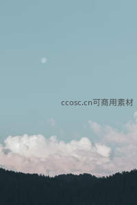 月悬林梢，云海翻涌的静谧山景