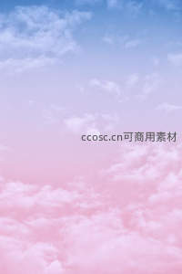 月亮悬于粉蓝渐变云海之上