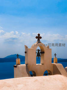 圣托里尼教堂钟楼，爱琴海畔的白色浪漫