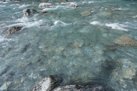 透明河水映照水底卵石