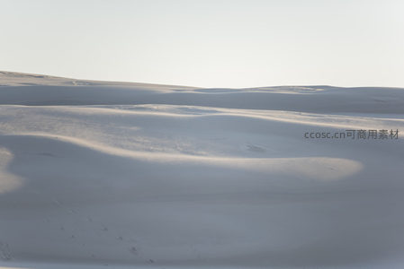 雪白沙丘在晨光中泛着柔和光泽