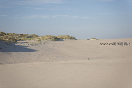 沙丘草甸交界，光影勾勒大地曲线