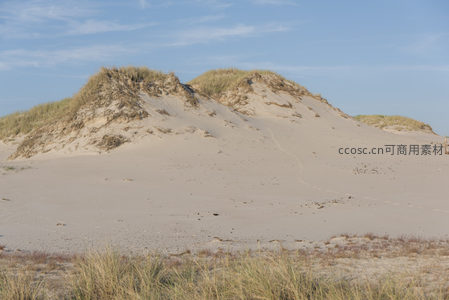 沙丘上的草甸与蓝天