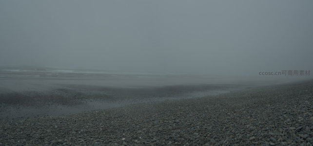 迷雾中的沙滩，一步一景皆苍茫