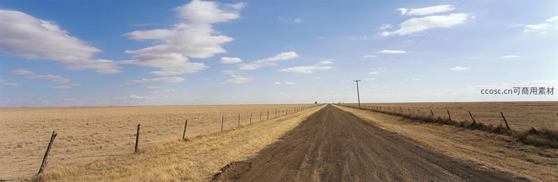 广袤旱原上土路直通天际
