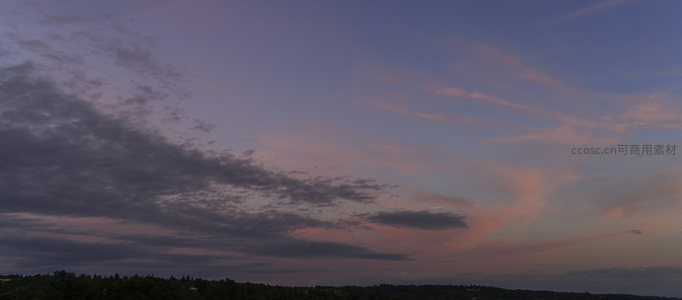 夕照云海山峦剪影