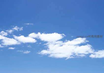 蔚蓝天空中飘浮的洁白云朵