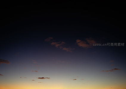 暮色苍穹，云霞染天际