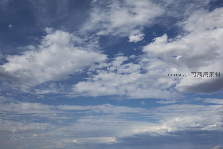 层次分明的蓝天白云画卷