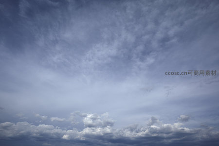 蓝白交织的云海天空