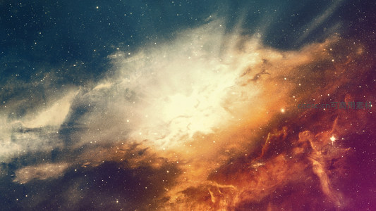 星云爆发光芒四射照亮无垠星空