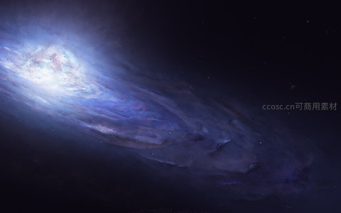 旋涡星系在深空绽放如梦幻极光