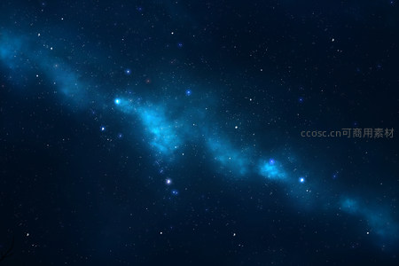 蓝色星云如河流穿越星空