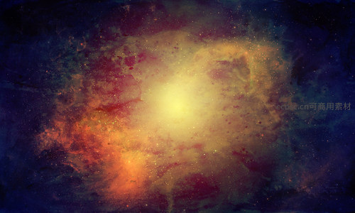 金色星云爆发光芒照亮宇宙深渊