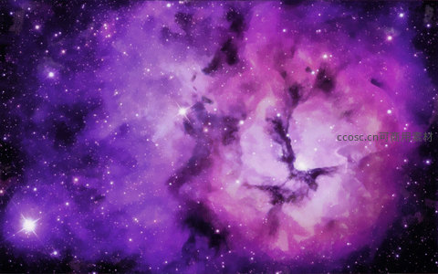 紫色星云璀璨宇宙深空奇景