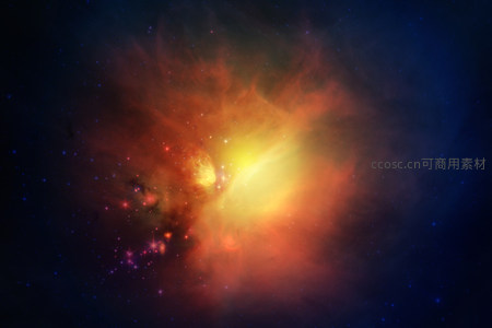 炽热星云在深空绽放绚丽光芒